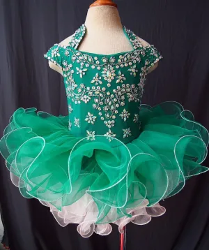 Cute Beaded Bodice Glitz Baby Girl Cupcake Pageant Dress