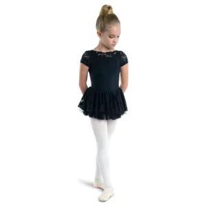 Danshuz 21203C Lace Sleeve and Multi-Tier Lace Skirt Ballet Dress- Girls