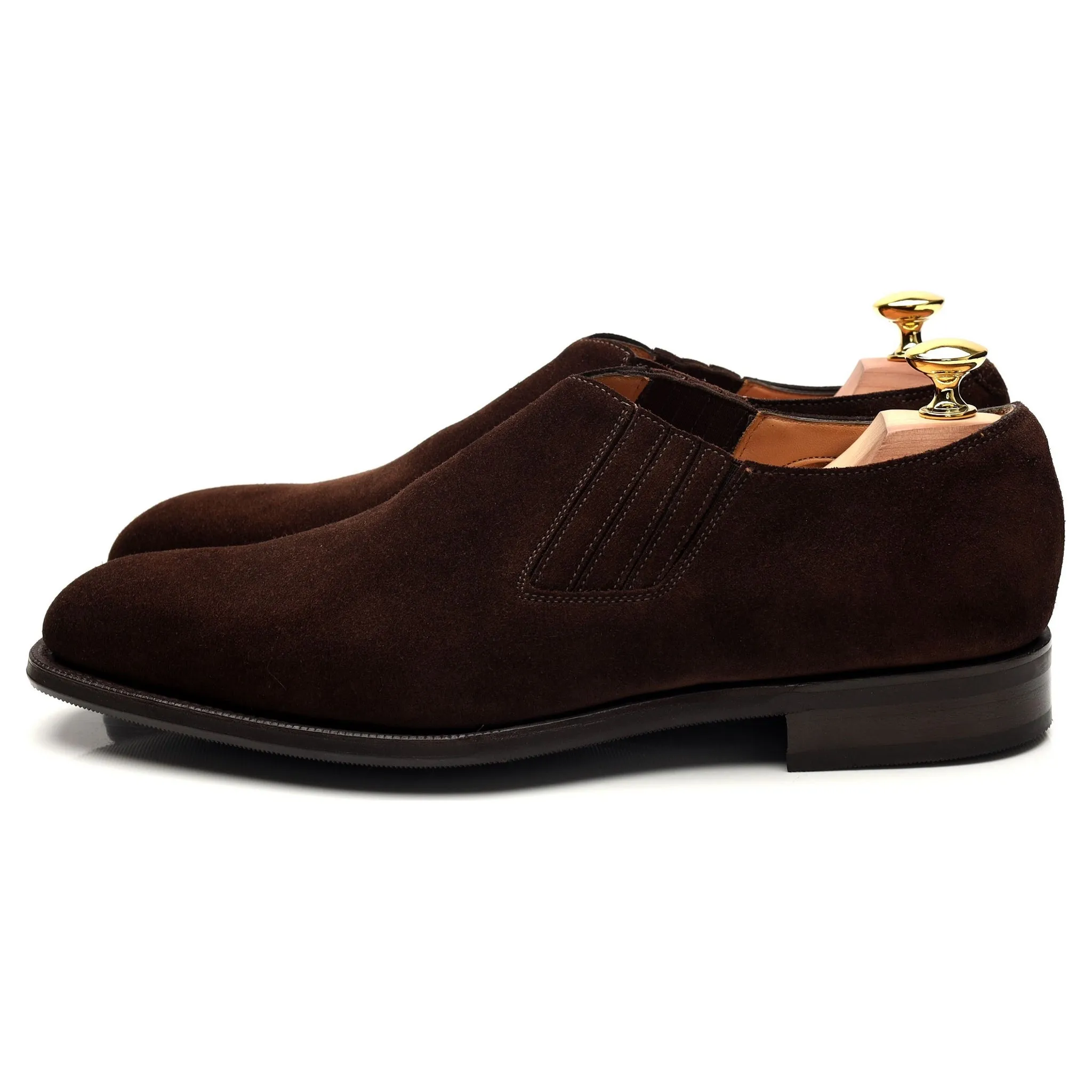 Dark Brown Suede Lazyman Slip On Loafers UK 7.5 E