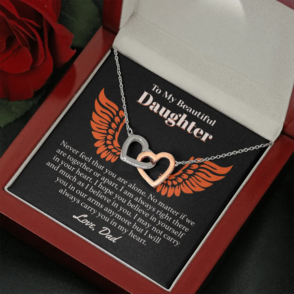 Daughter Always With You Interlocking Hearts Necklace