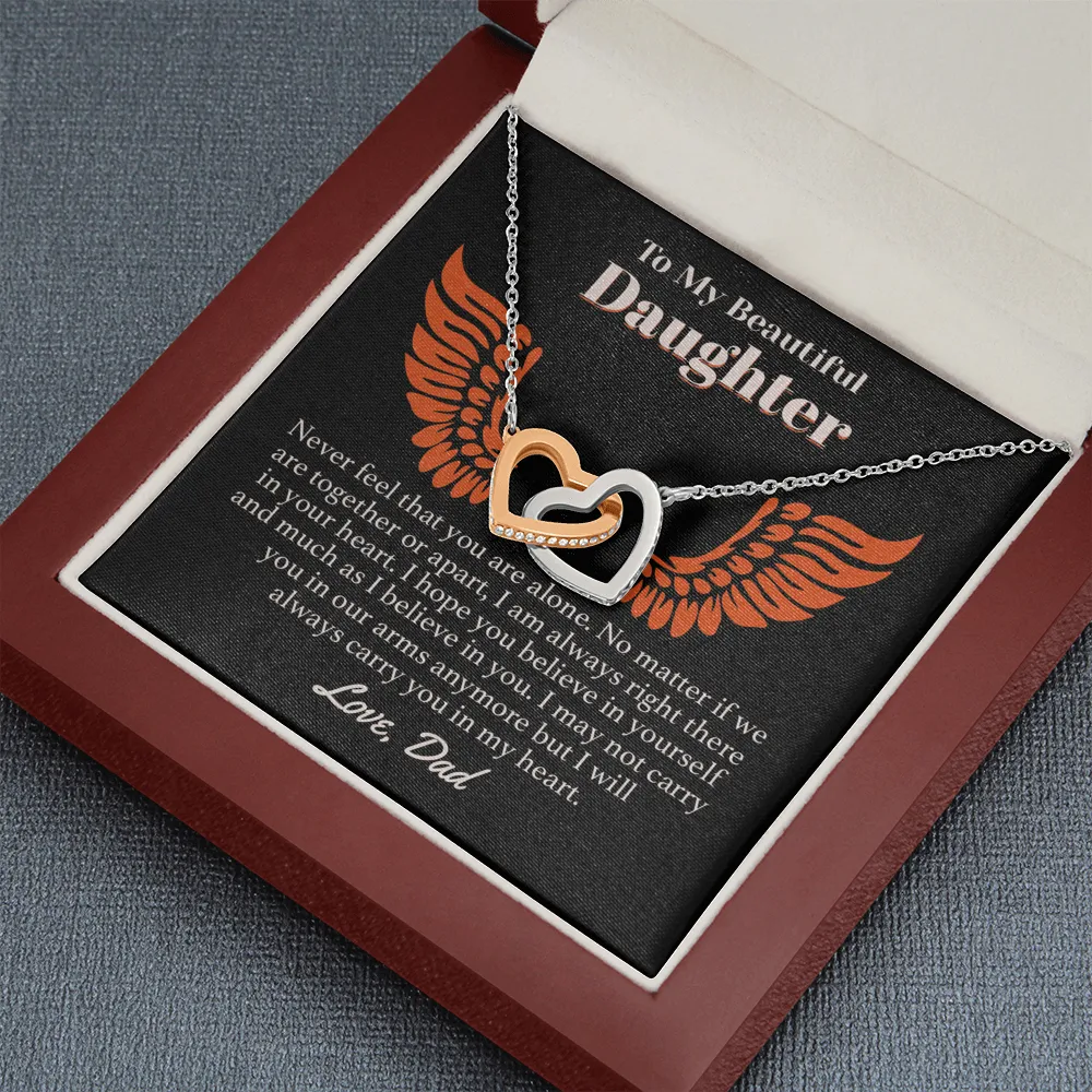 Daughter Always With You Interlocking Hearts Necklace