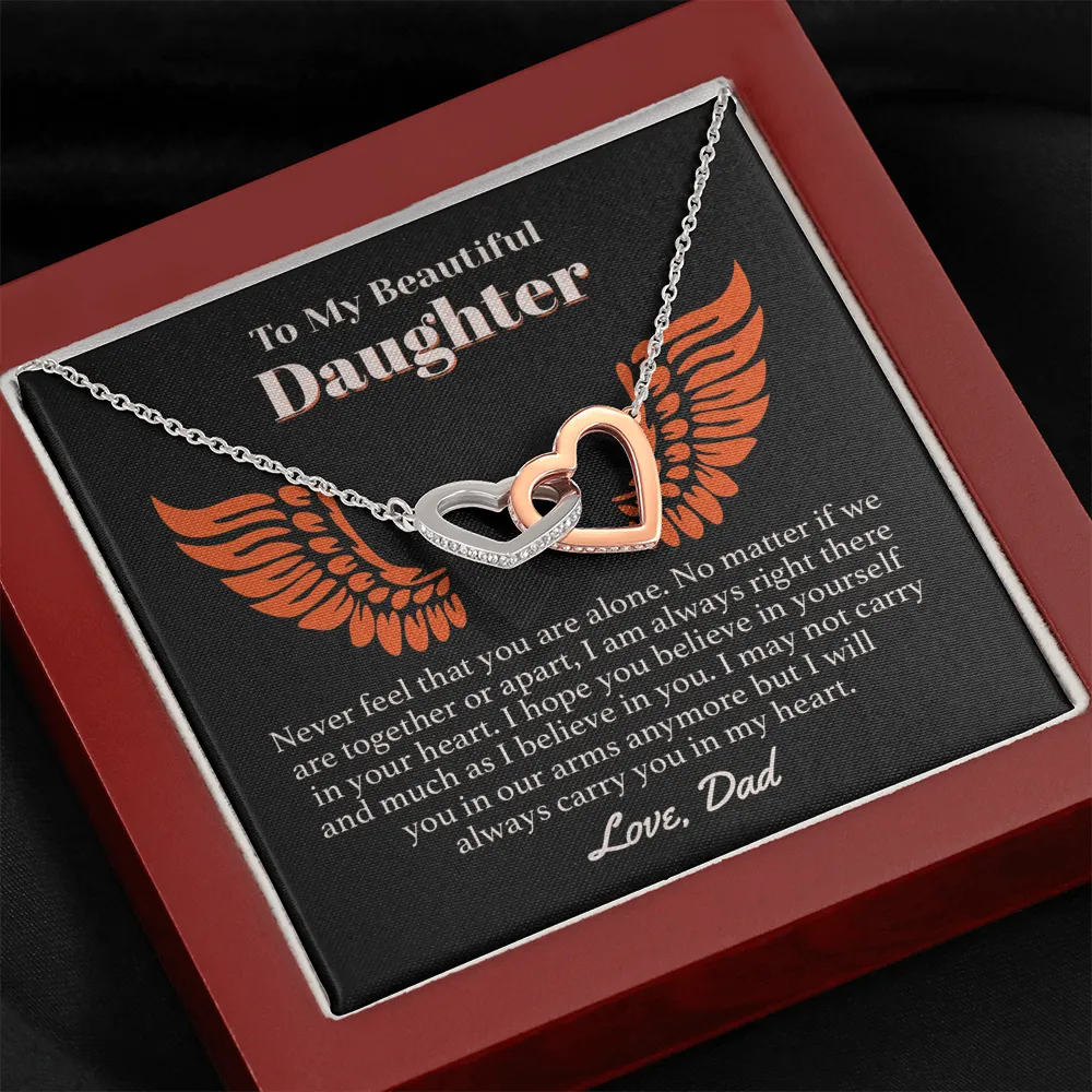 Daughter Always With You Interlocking Hearts Necklace