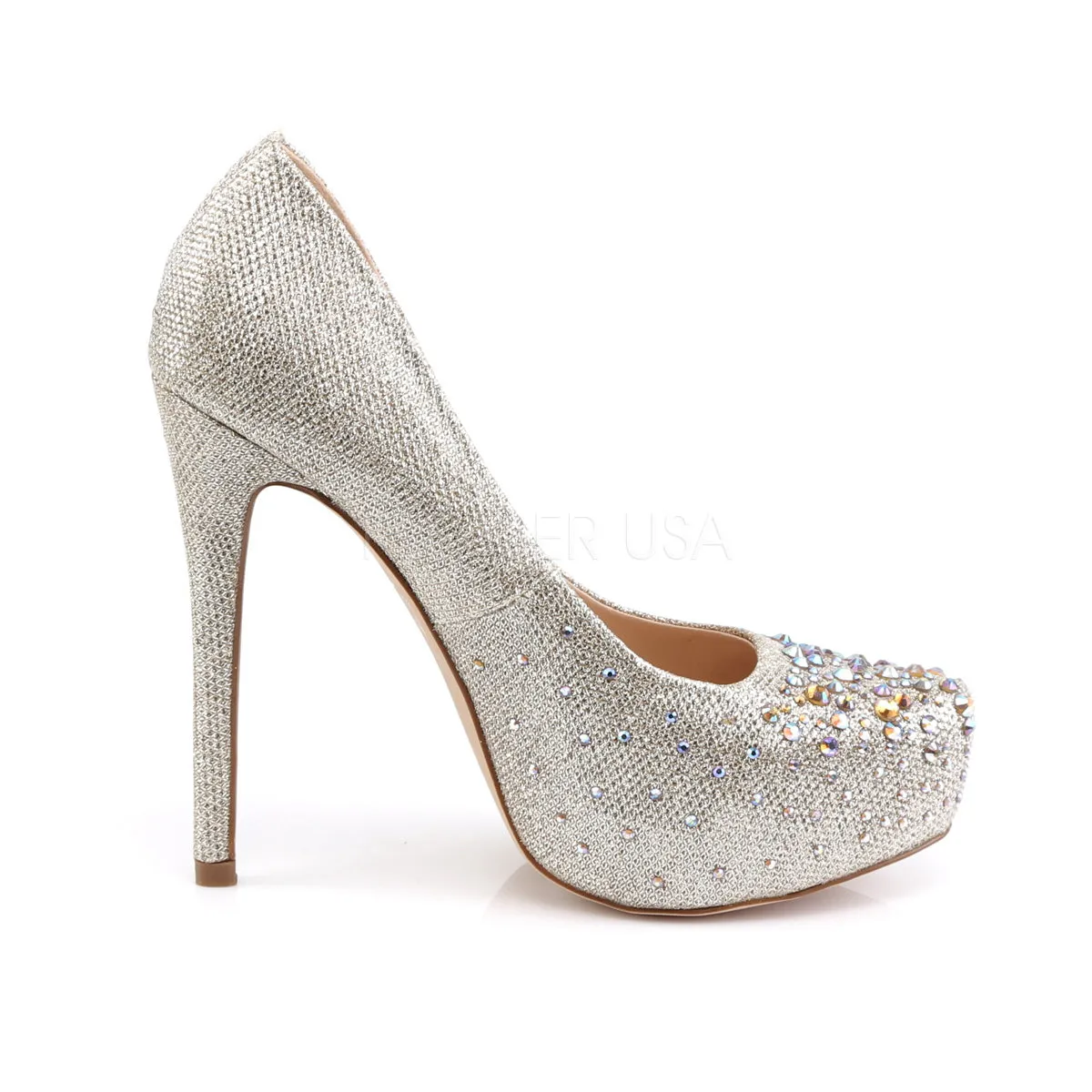 DESTINY-06R  Nude Glitter Mesh Fabric