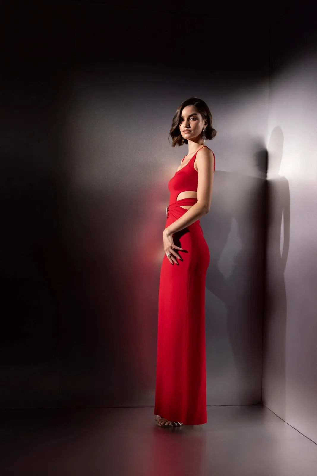 Doing better - red bodycon cut out dress