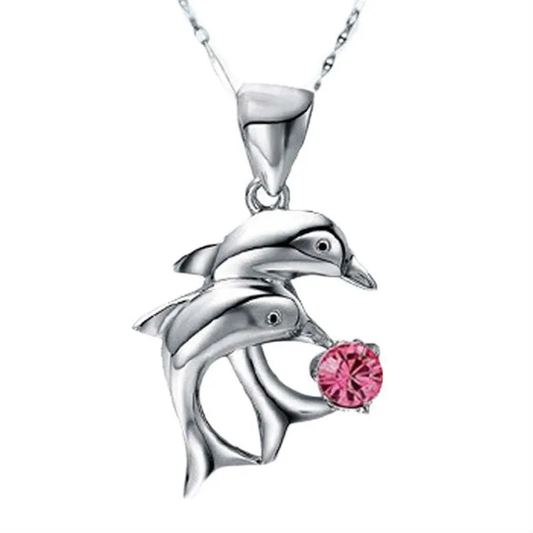 Dolphin Rhinestone Necklace