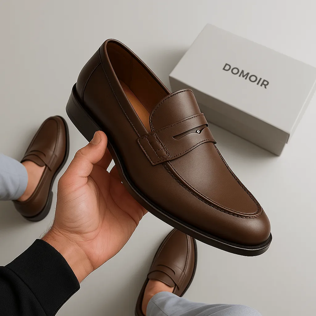 Domoir | Buckled Leather Slip-On Loafers