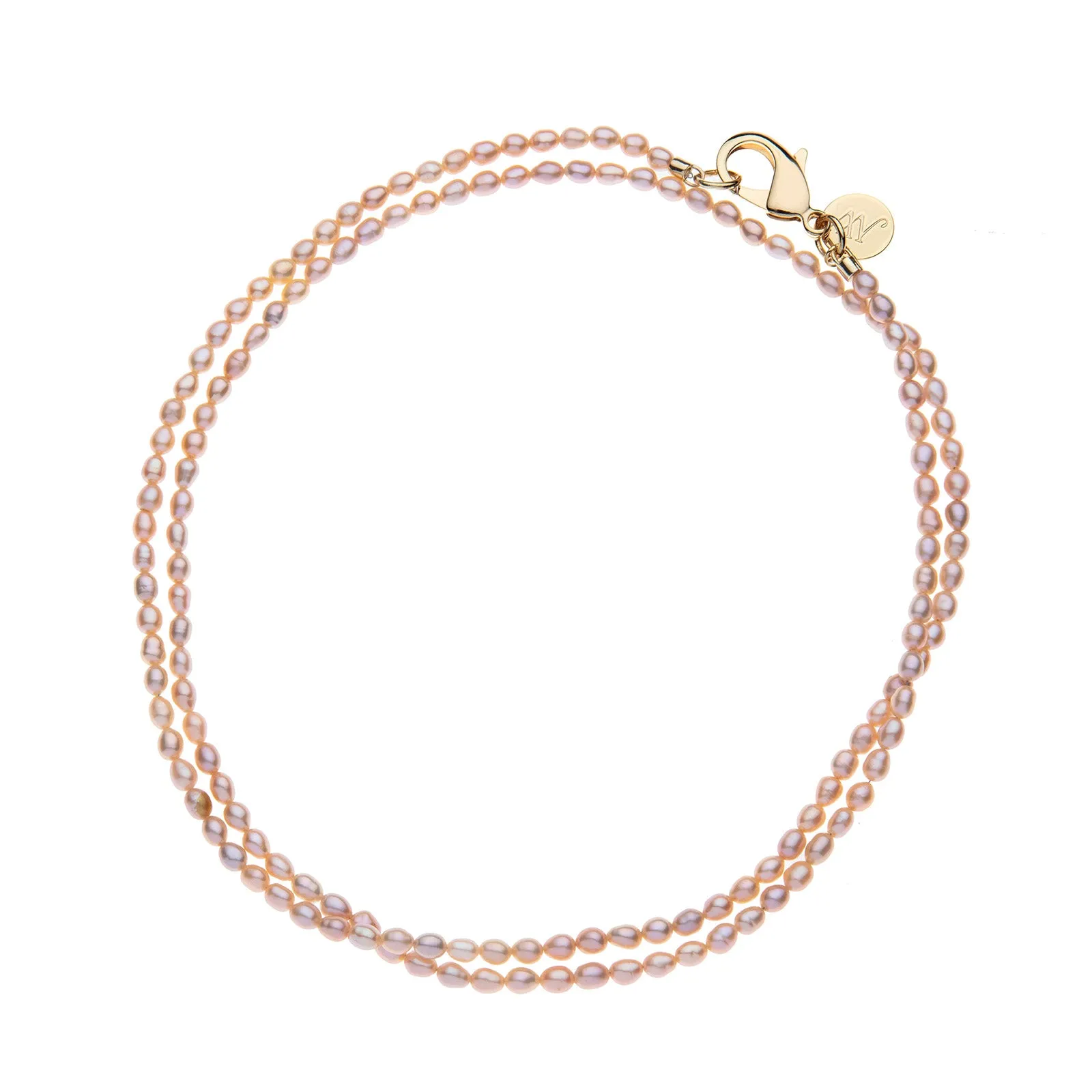 Double Wrap Rice Pearl Necklace