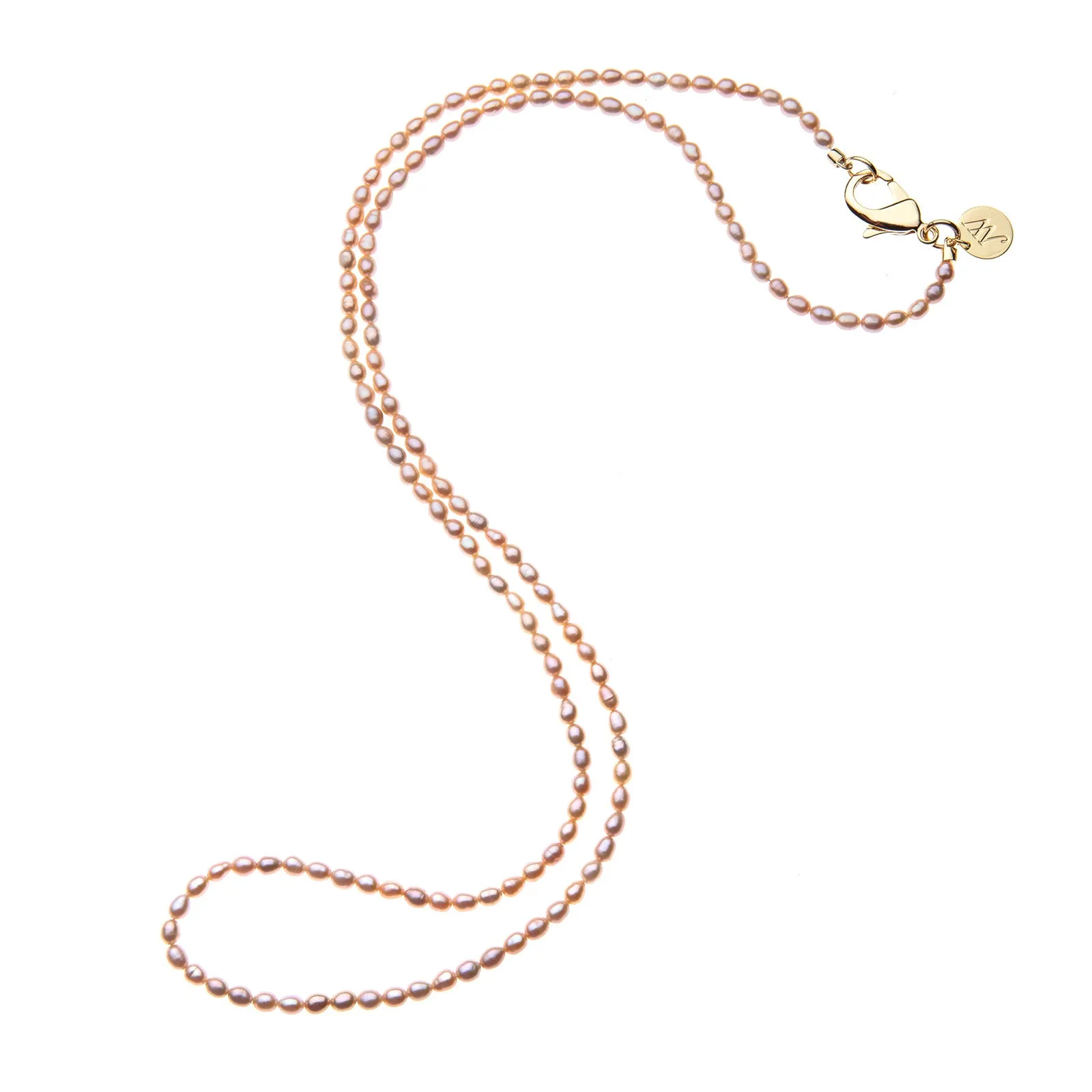 Double Wrap Rice Pearl Necklace