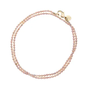 Double Wrap Rice Pearl Necklace