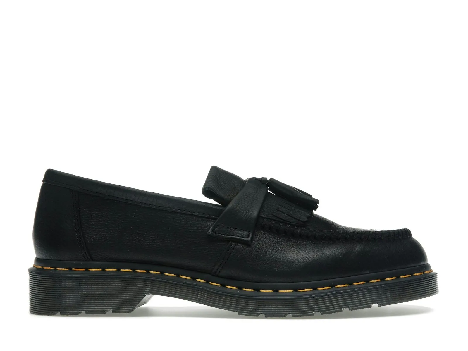 Dr. Martens Adrian Yellow Stitch Ambassador Leather Loafers Black