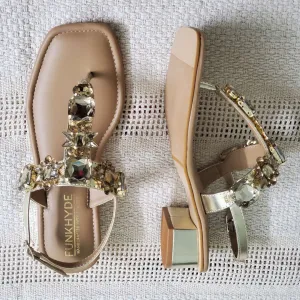 DREAM Heels - Gold Embellished Sandals