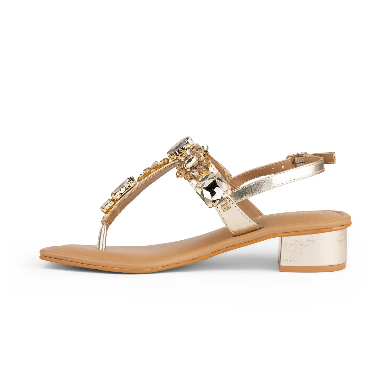 DREAM Heels - Gold Embellished Sandals
