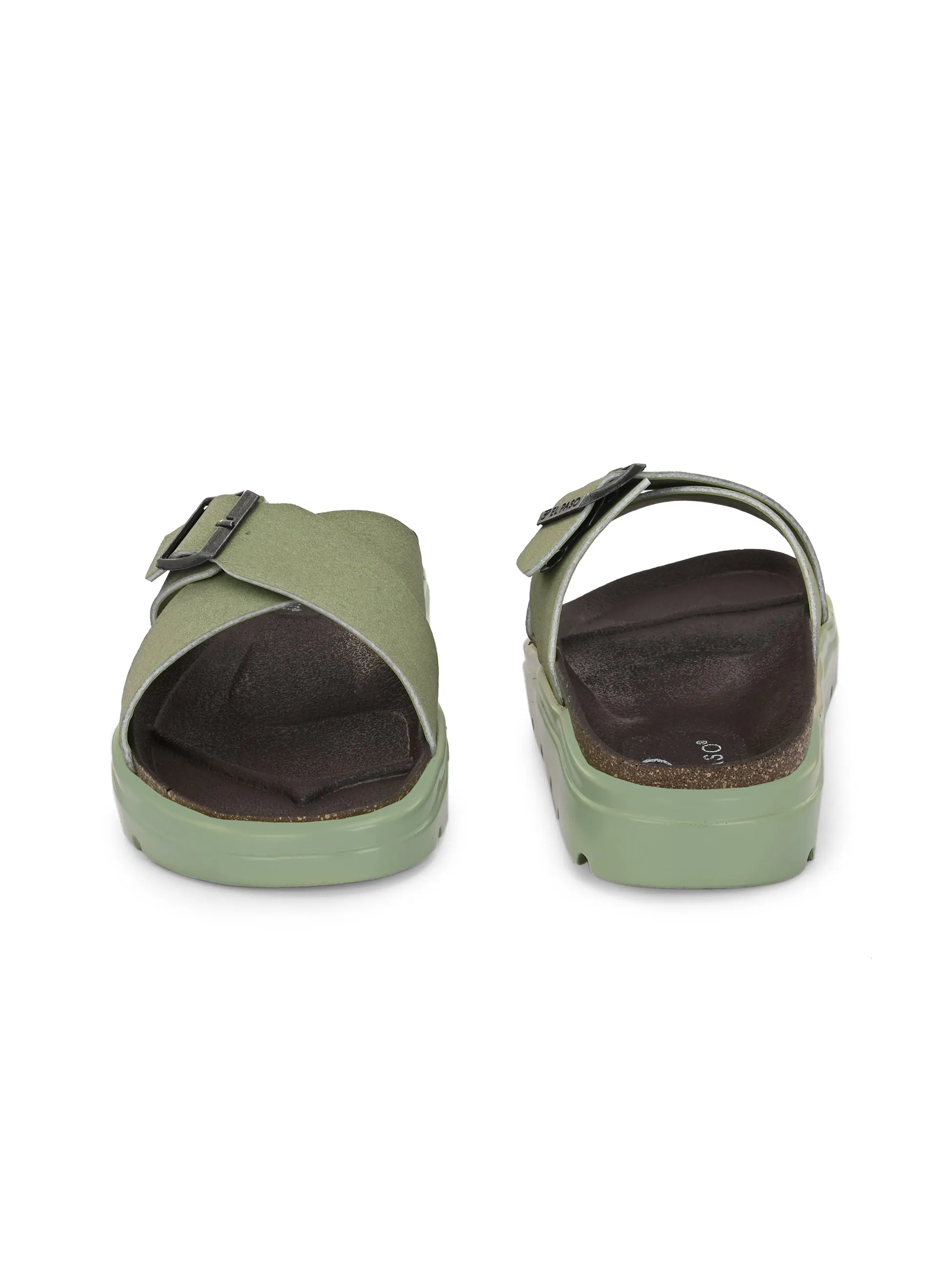 El Paso Women Open Toe Flats with Buckles
