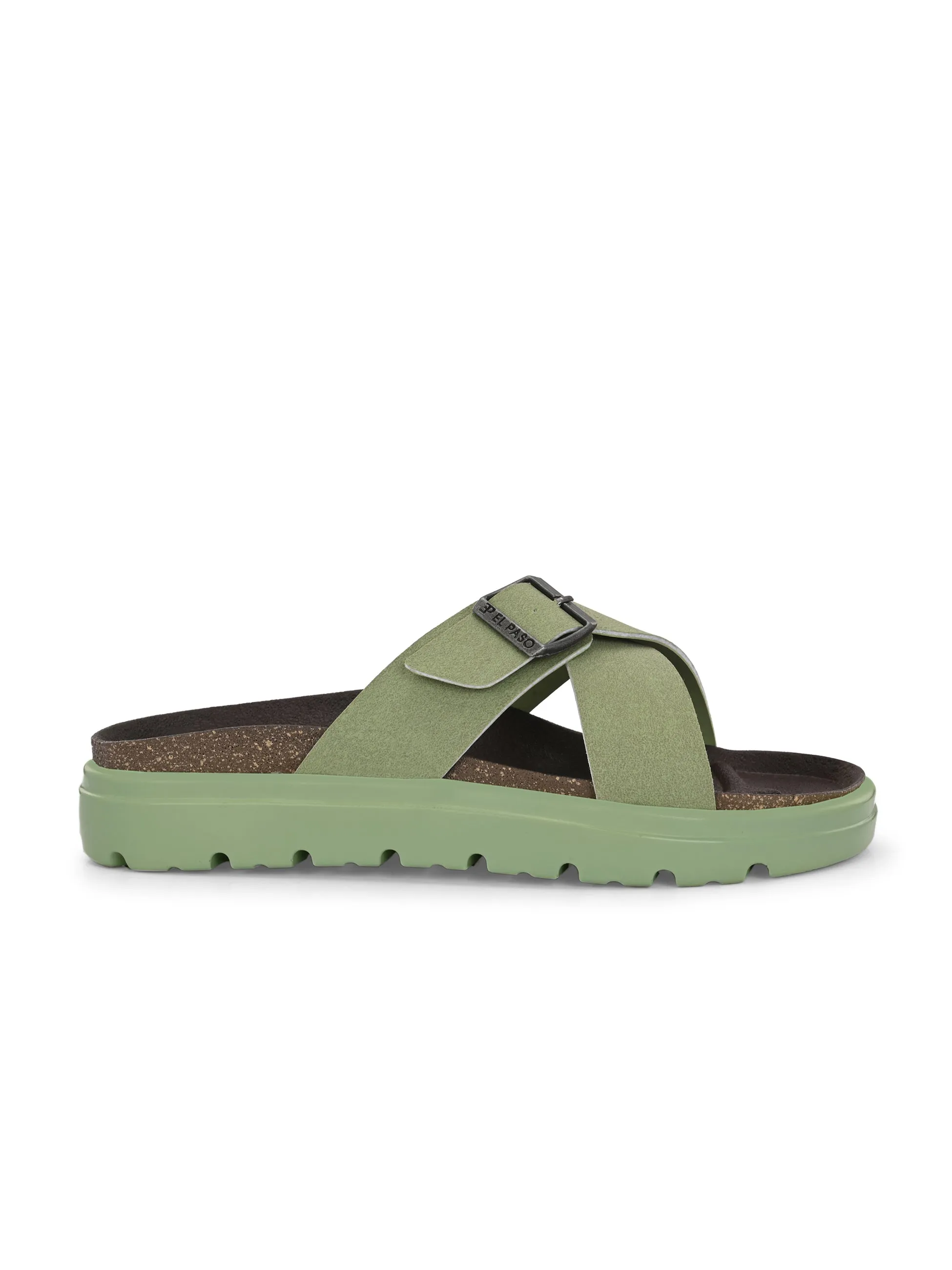 El Paso Women Open Toe Flats with Buckles