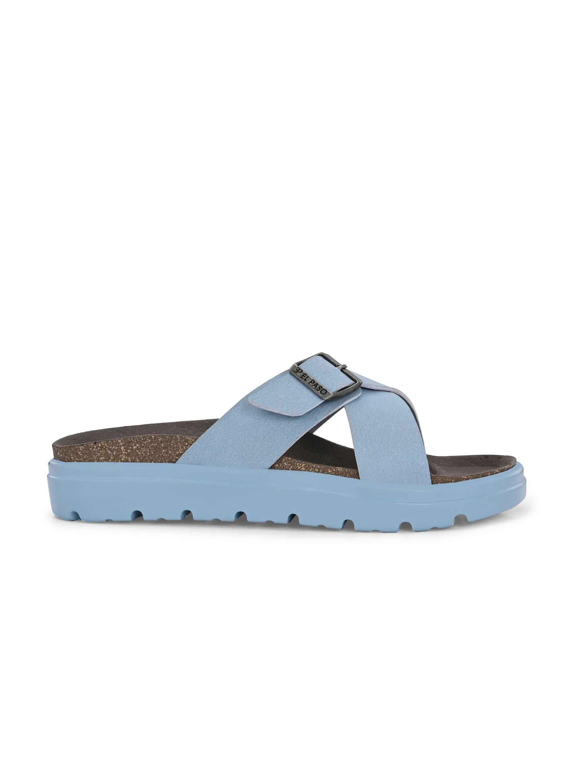 El Paso Women Open Toe Flats with Buckles