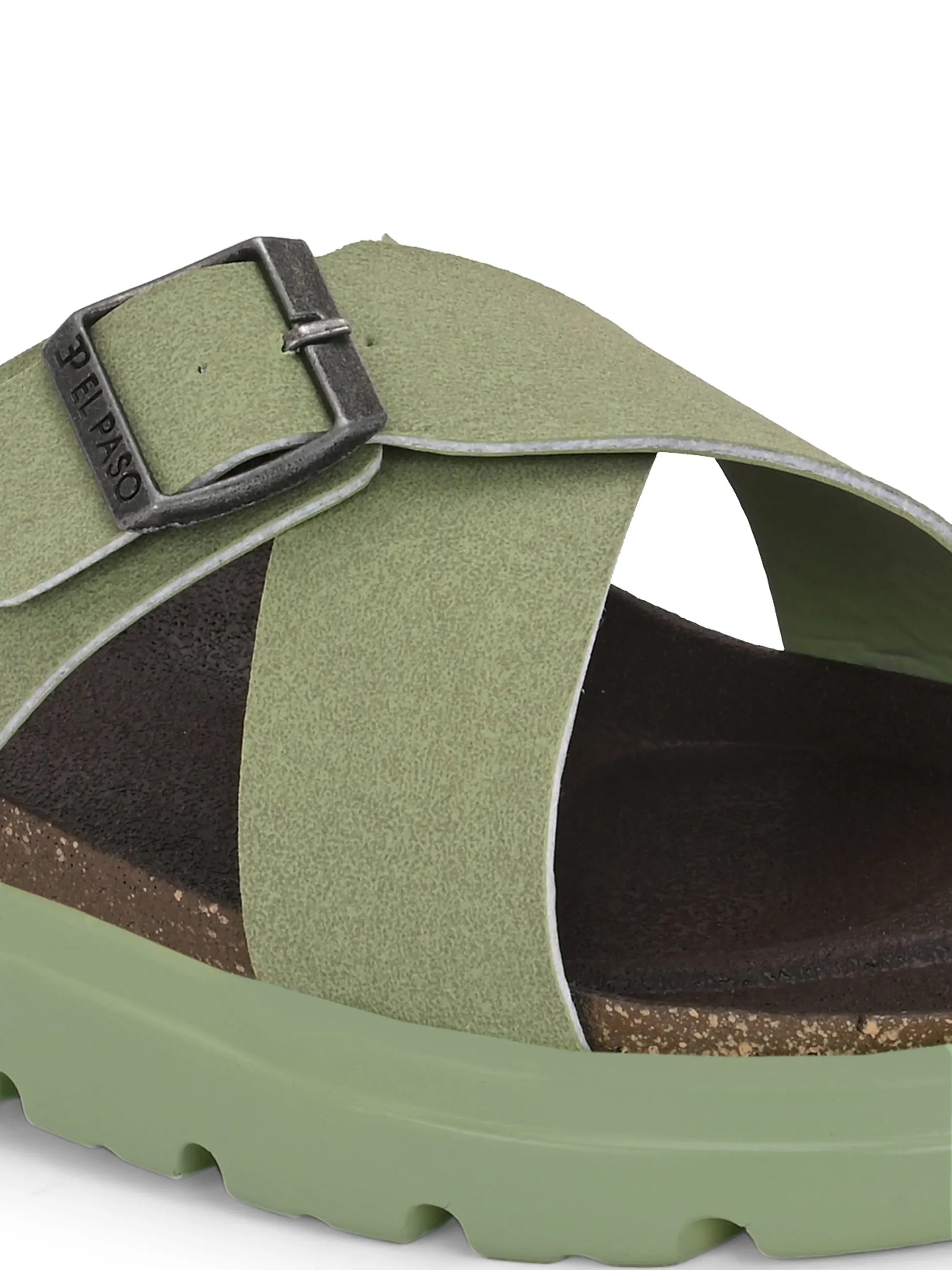 El Paso Women Open Toe Flats with Buckles