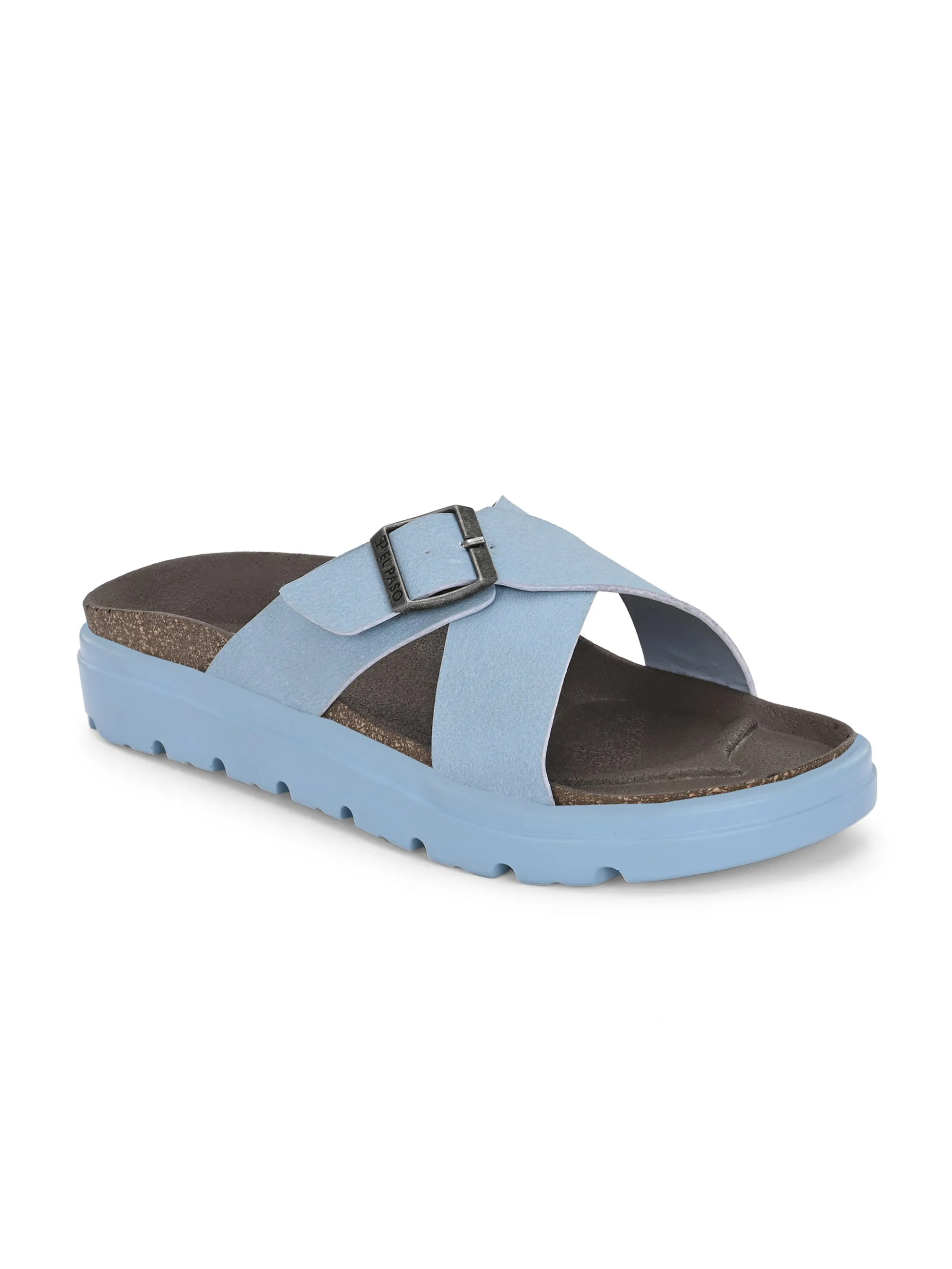 El Paso Women Open Toe Flats with Buckles