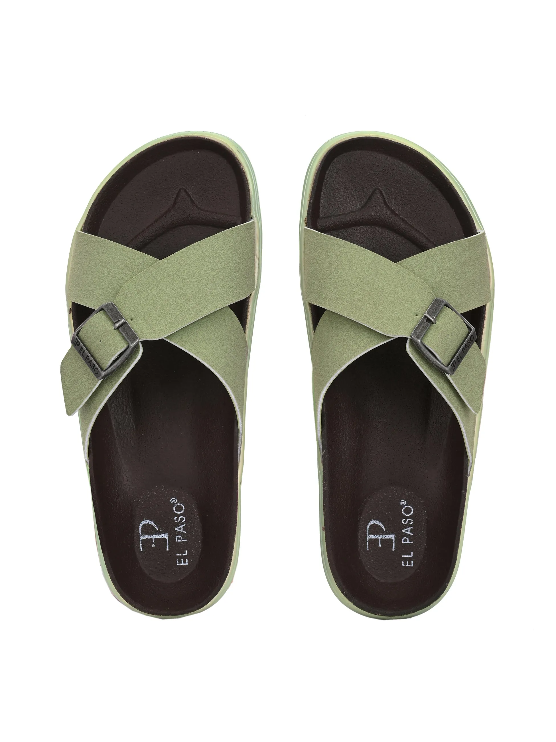 El Paso Women Open Toe Flats with Buckles