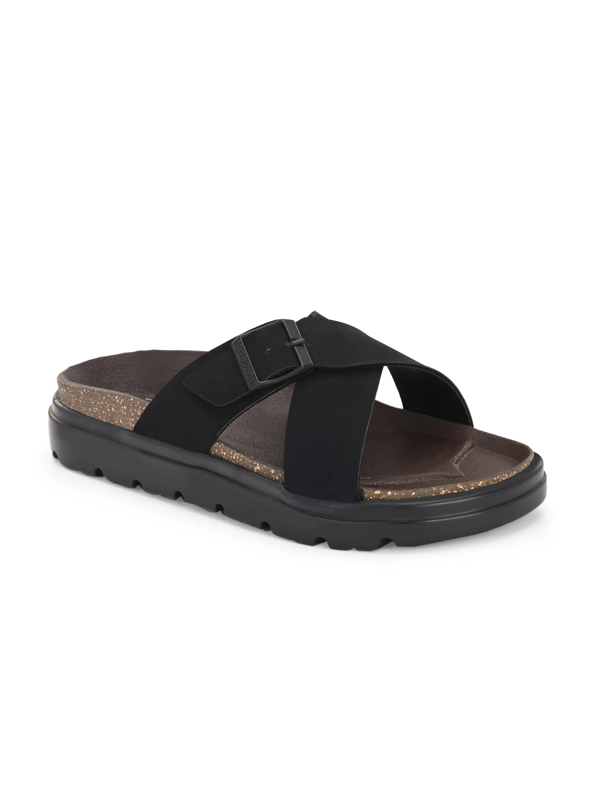 El Paso Women Open Toe Flats with Buckles