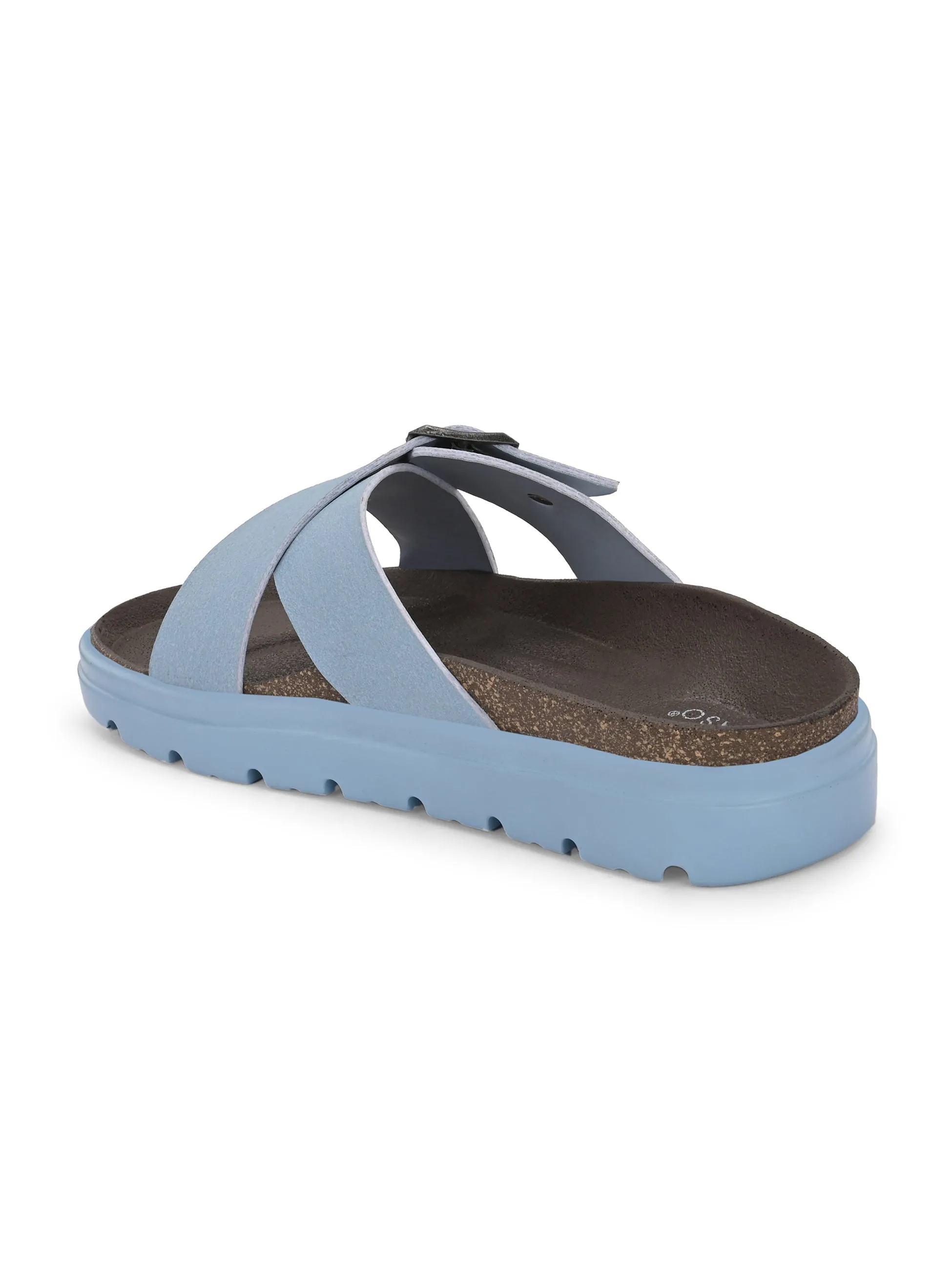 El Paso Women Open Toe Flats with Buckles