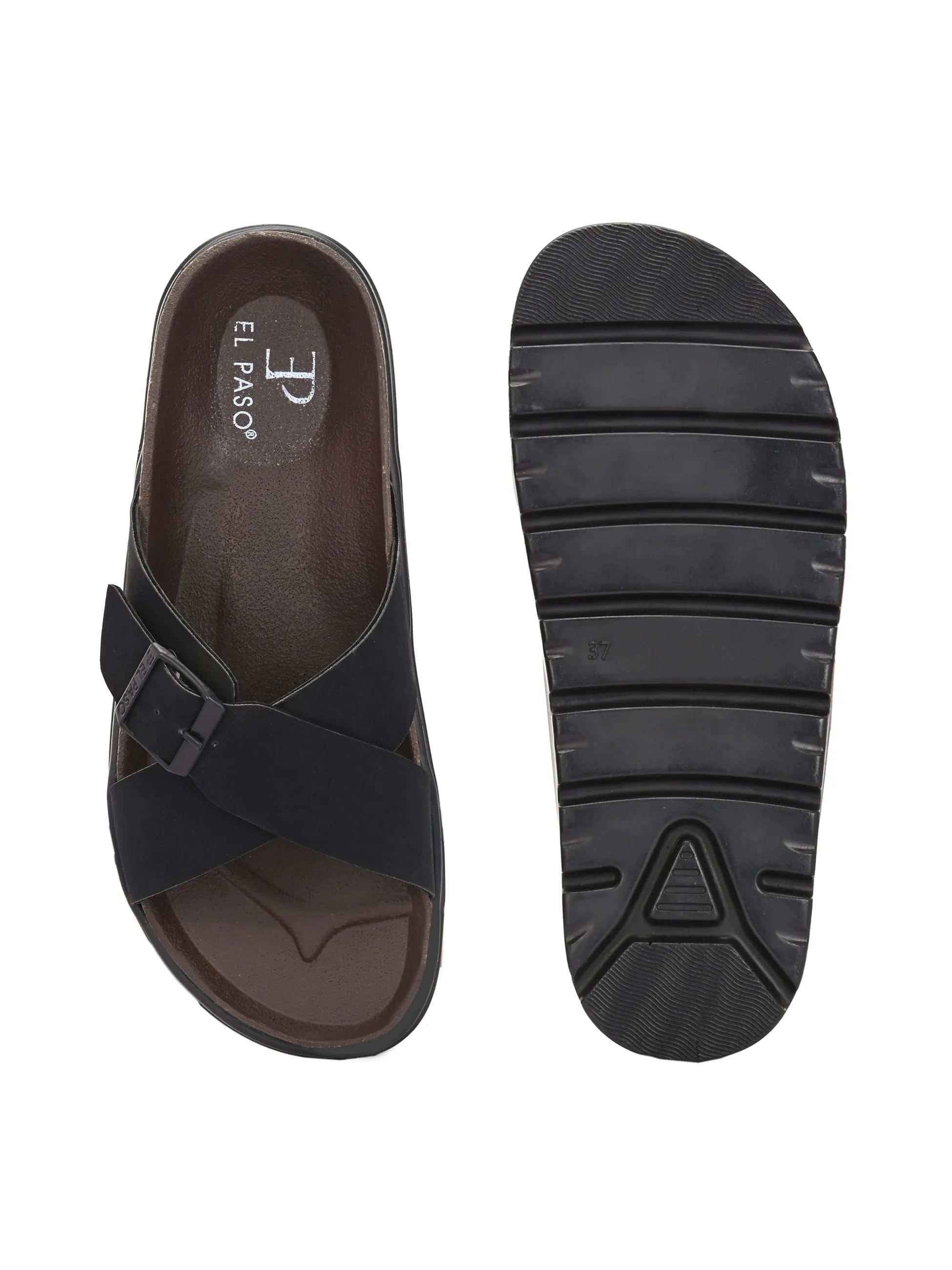 El Paso Women Open Toe Flats with Buckles