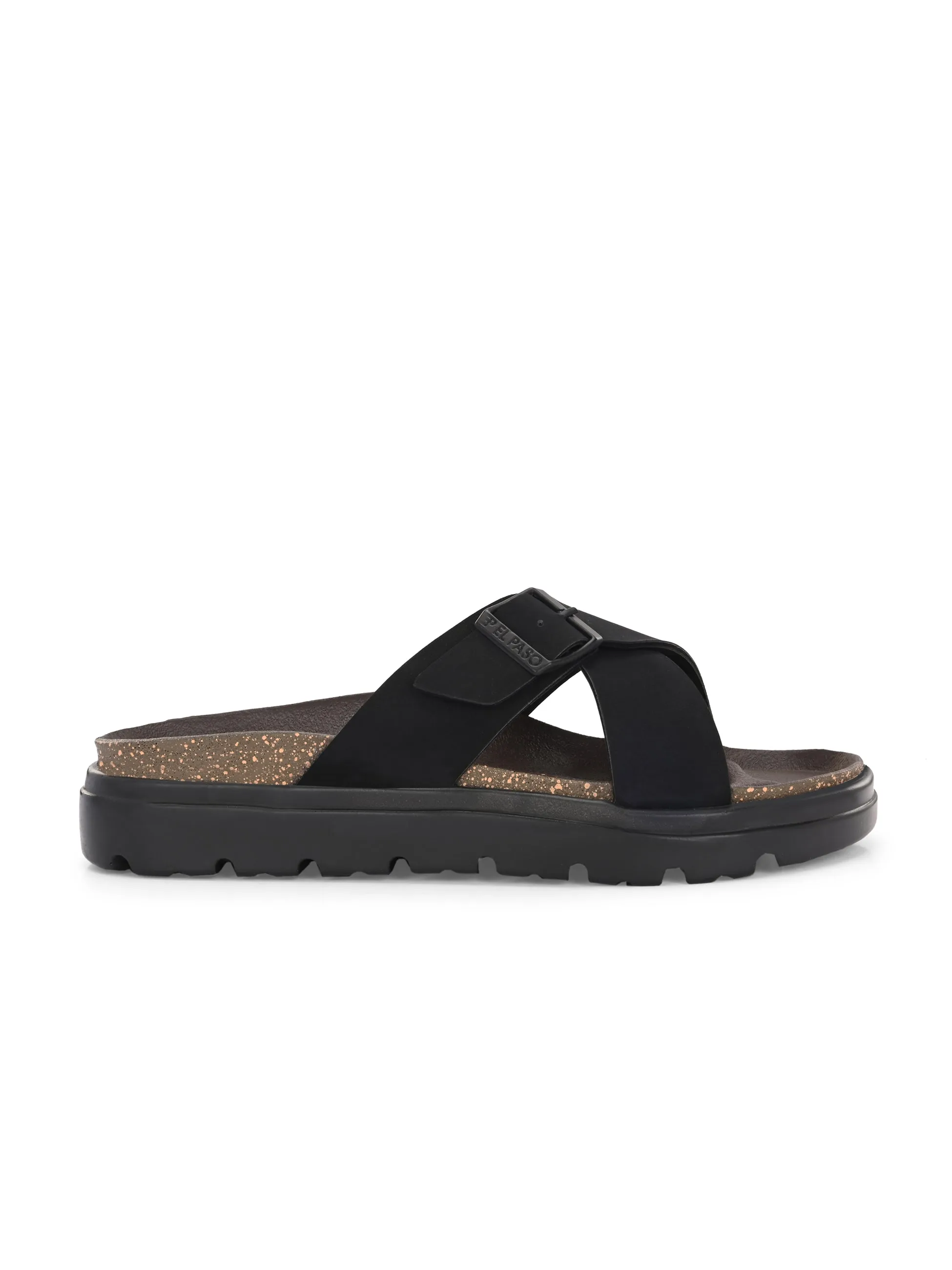 El Paso Women Open Toe Flats with Buckles