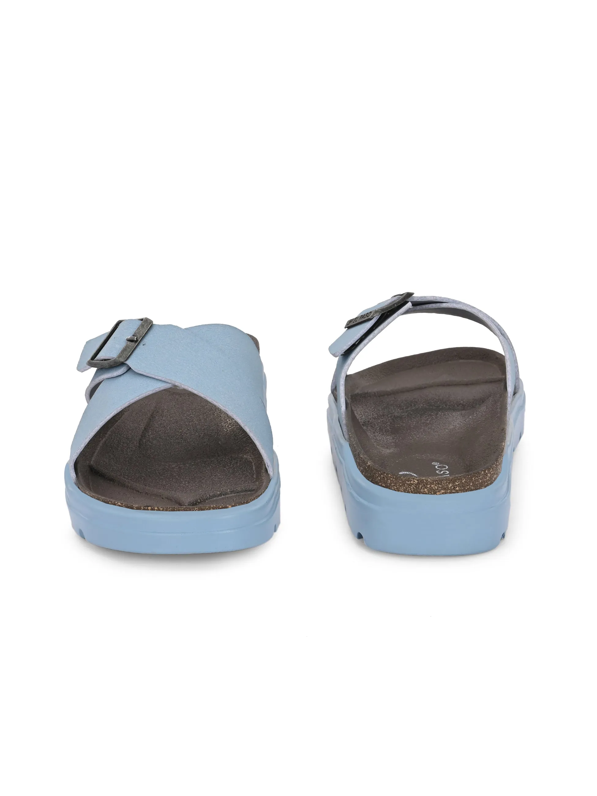 El Paso Women Open Toe Flats with Buckles