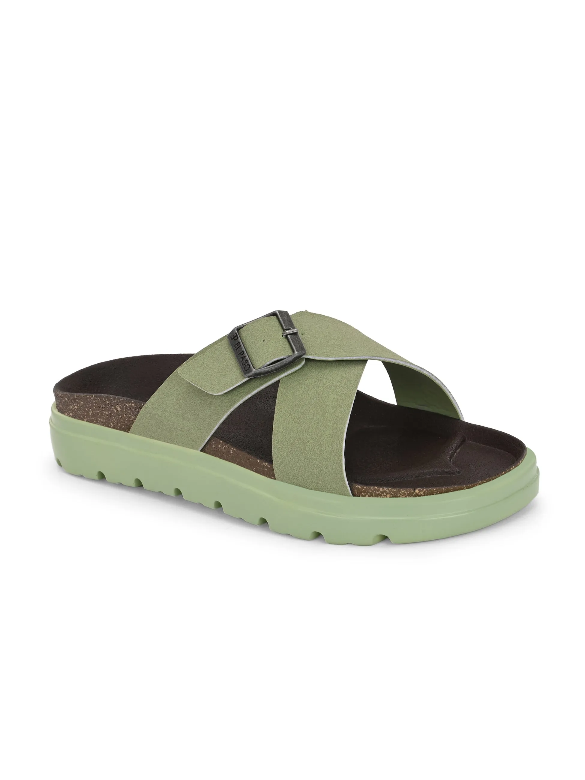 El Paso Women Open Toe Flats with Buckles