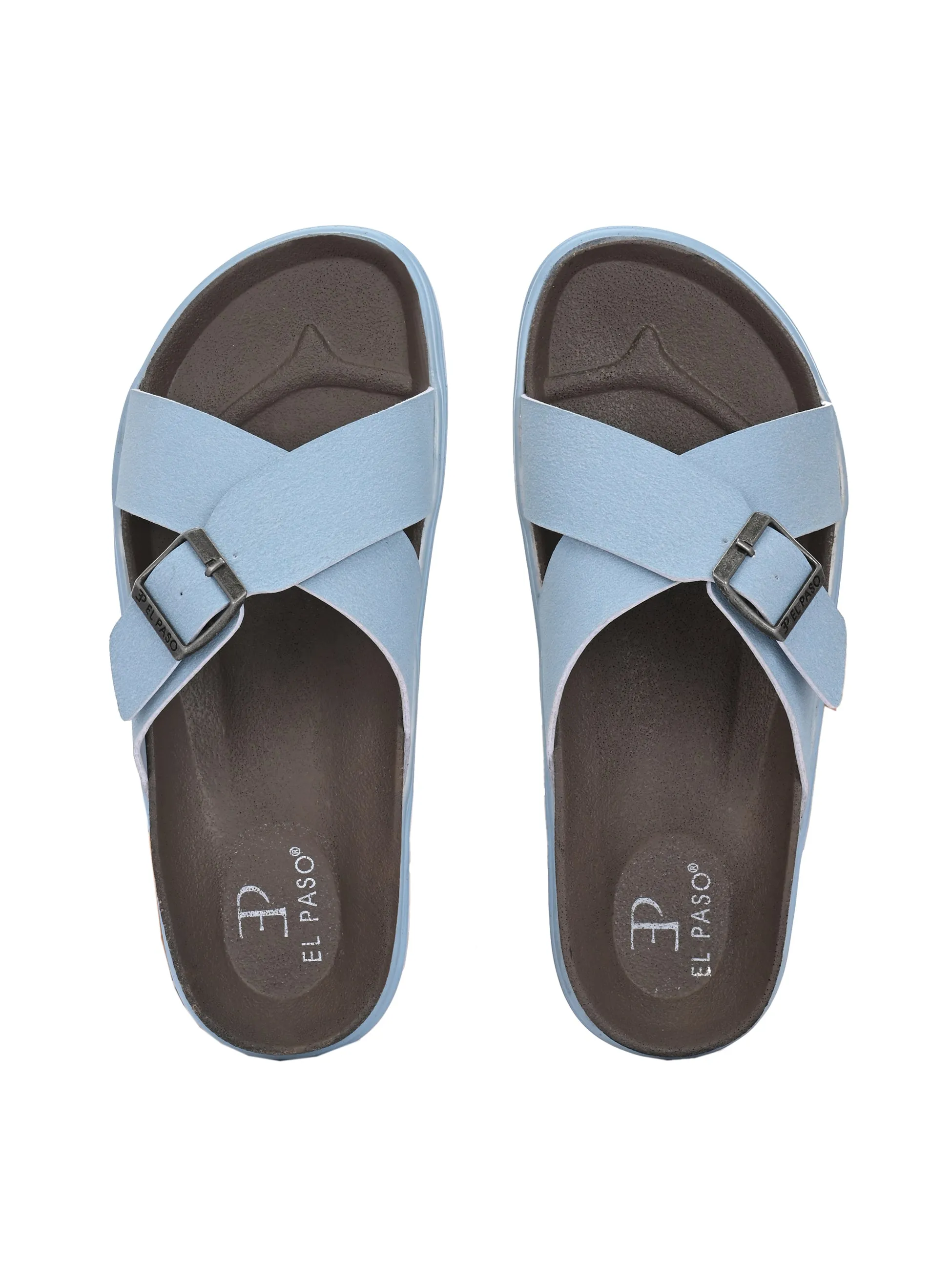 El Paso Women Open Toe Flats with Buckles