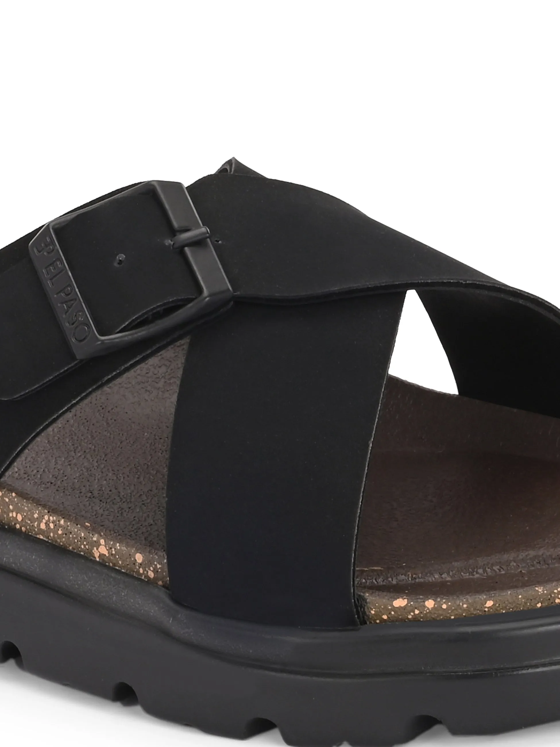 El Paso Women Open Toe Flats with Buckles