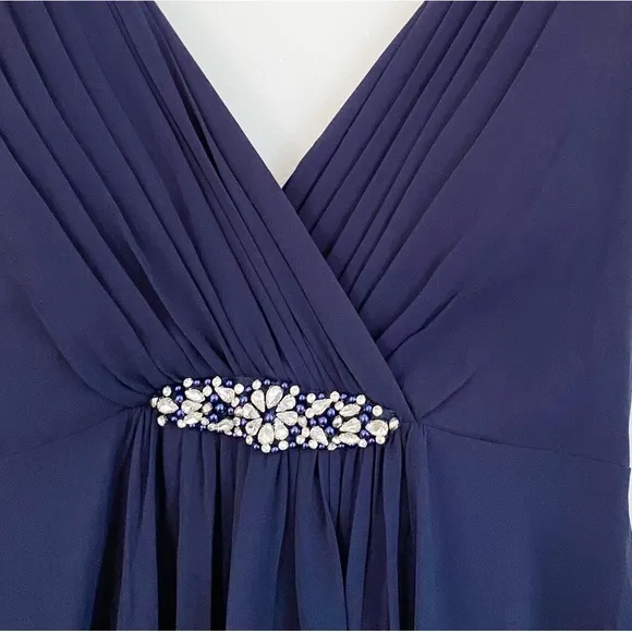 Eliza J Embellished High/Low Chiffon Dress Size 6 Nwot