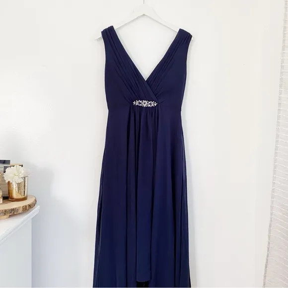 Eliza J Embellished High/Low Chiffon Dress Size 6 Nwot