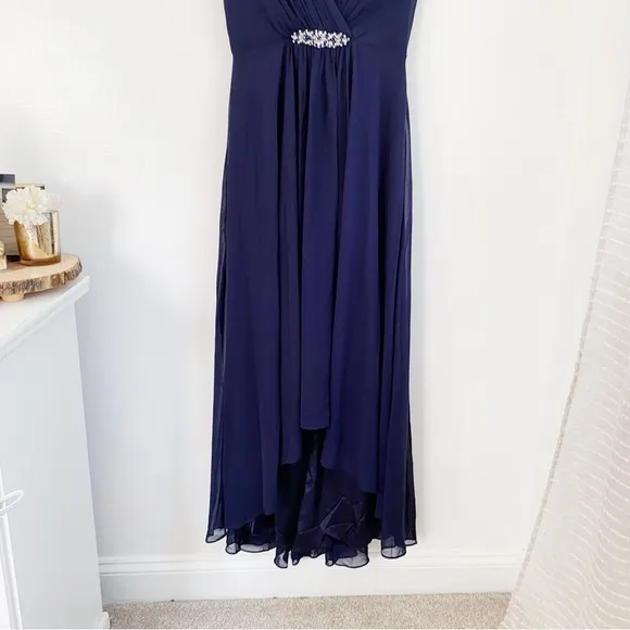 Eliza J Embellished High/Low Chiffon Dress Size 6 Nwot