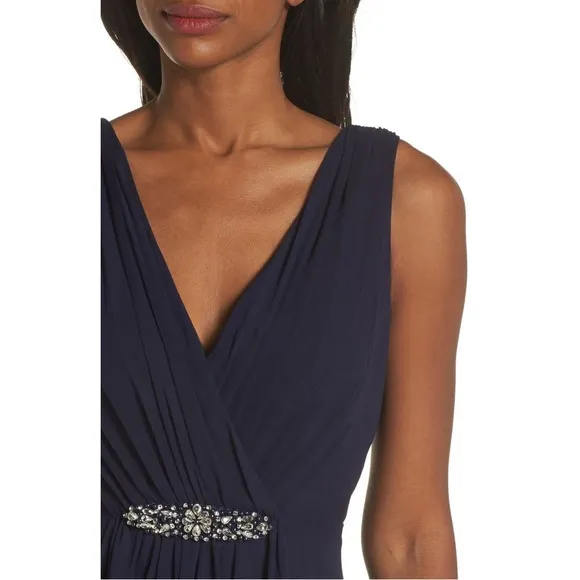 Eliza J Embellished High/Low Chiffon Dress Size 6 Nwot