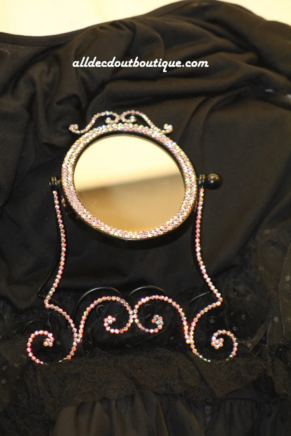 Embellished Makeup Mirror | 9" x 6" Color Changing Swaroviski Crystals