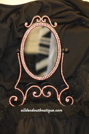 Embellished Makeup Mirror | 9" x 6" Color Changing Swaroviski Crystals