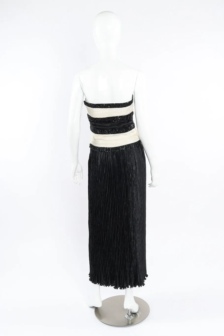 Embellished Plisse Strapless Dress