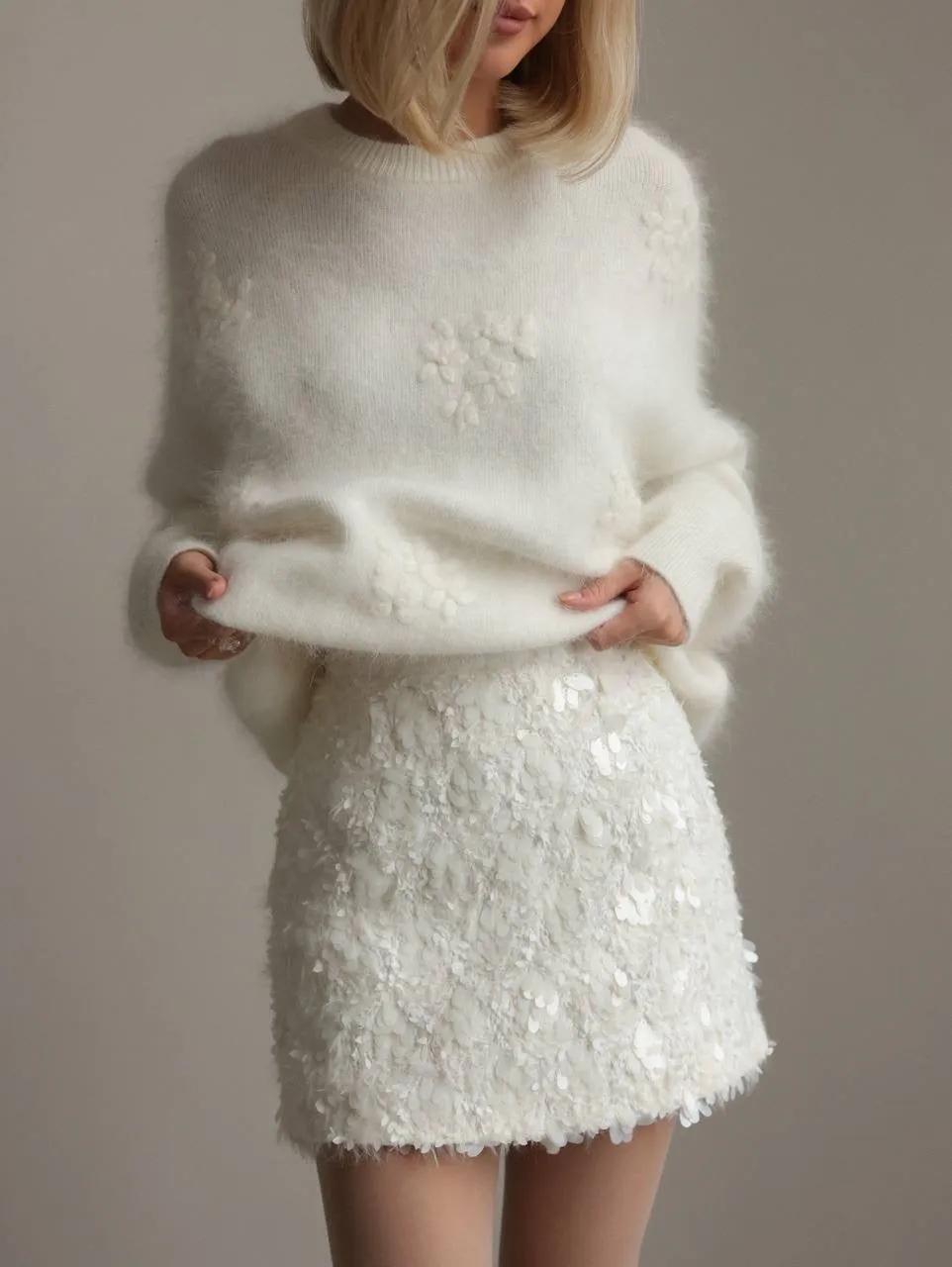 Embellished Sequin Mini Skirt