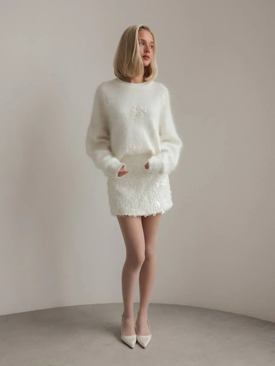 Embellished Sequin Mini Skirt