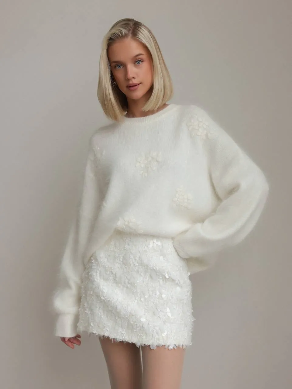 Embellished Sequin Mini Skirt