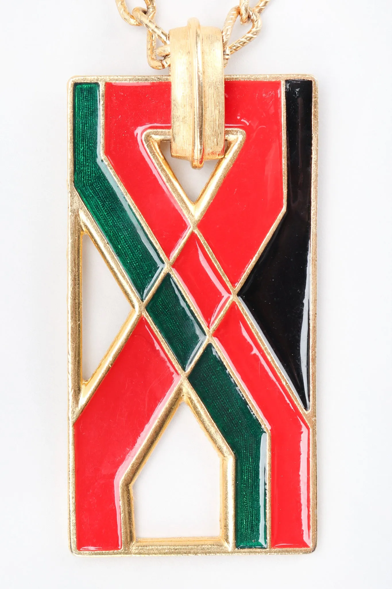 Enamel X Plate Pendant