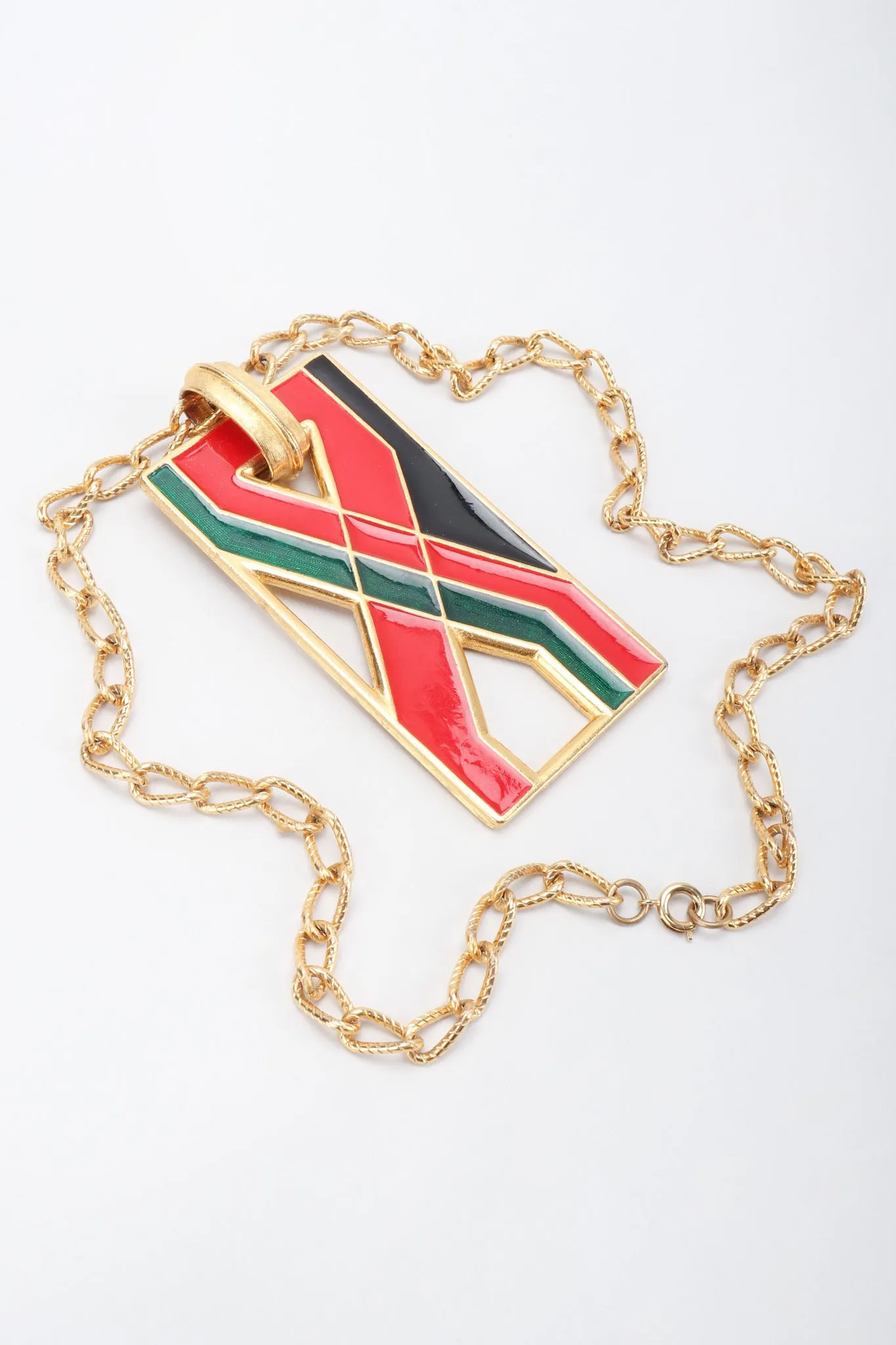 Enamel X Plate Pendant