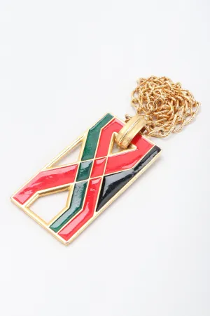Enamel X Plate Pendant