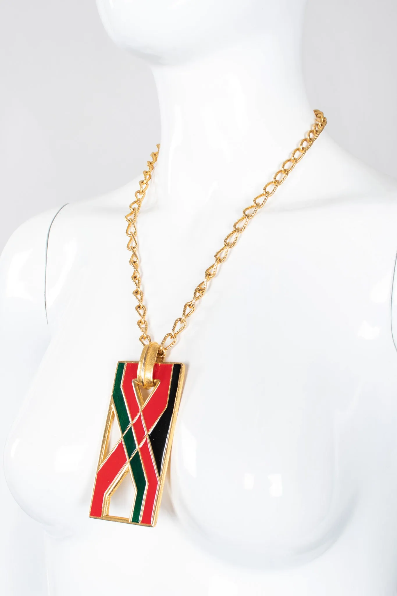 Enamel X Plate Pendant