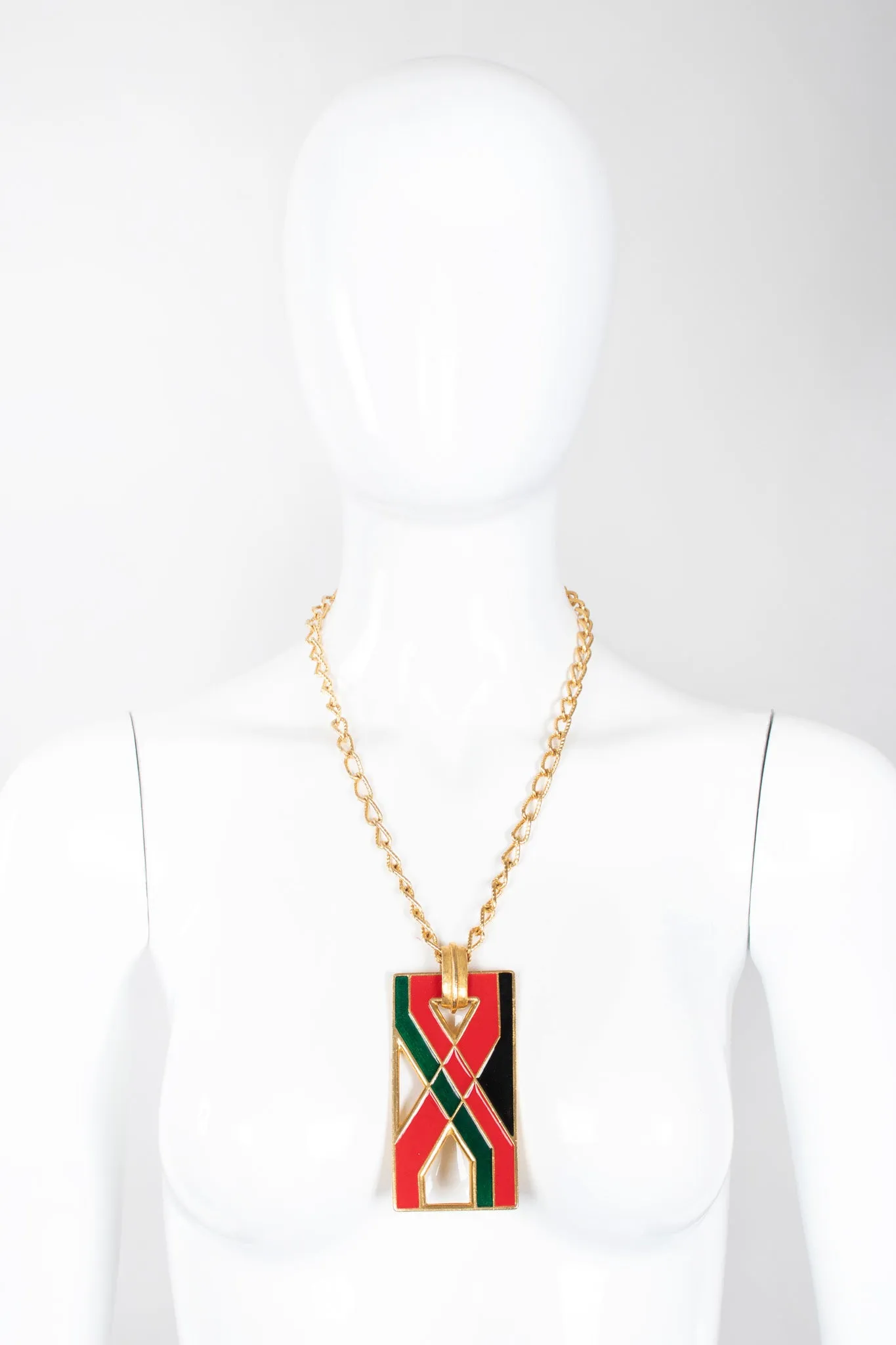 Enamel X Plate Pendant