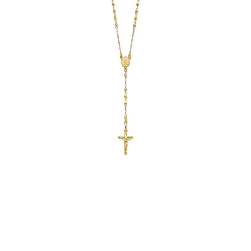 Faceted Beads Rosary Necklace (14K)