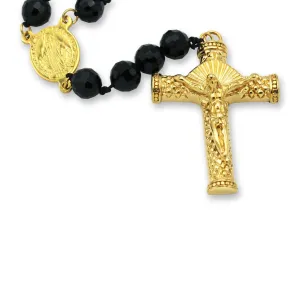 Fancy Rosary Necklace Five Decade Catholic Prayer Acrylic Beads Crucifix Pendant