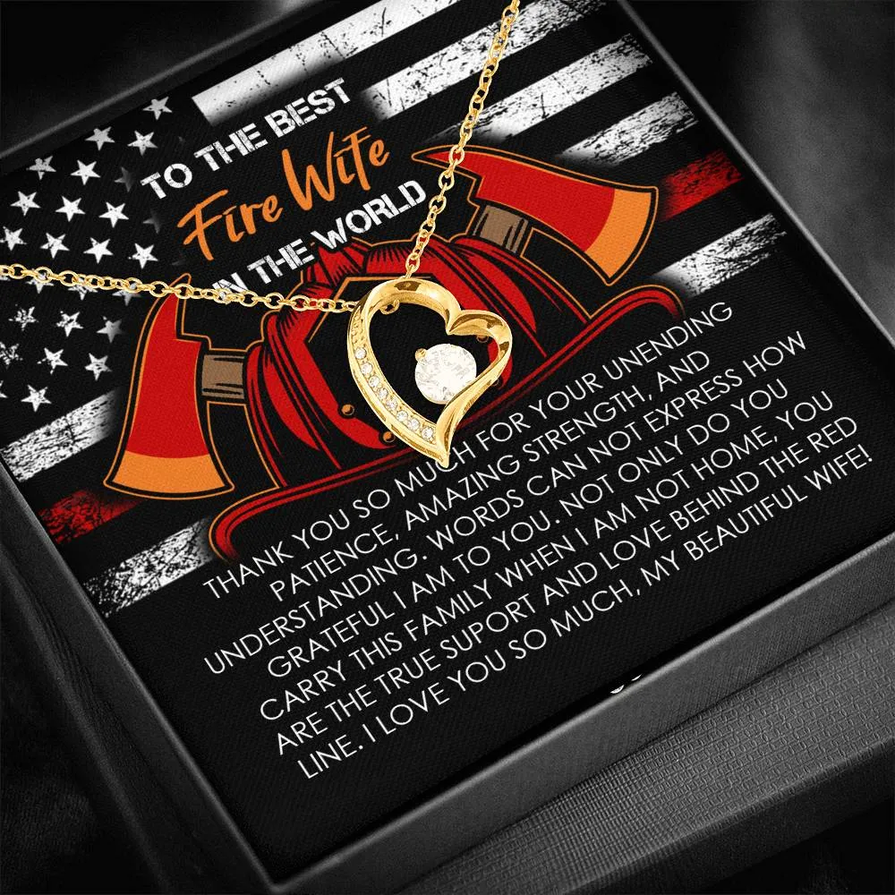 Fire Wife Heart and Cubic Necklace