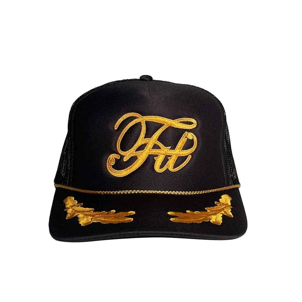 Fit Bike Co High Crown Captains Trucker Cap Black