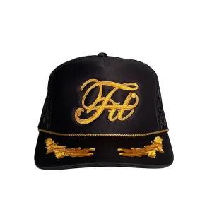 Fit Bike Co High Crown Captains Trucker Cap Black